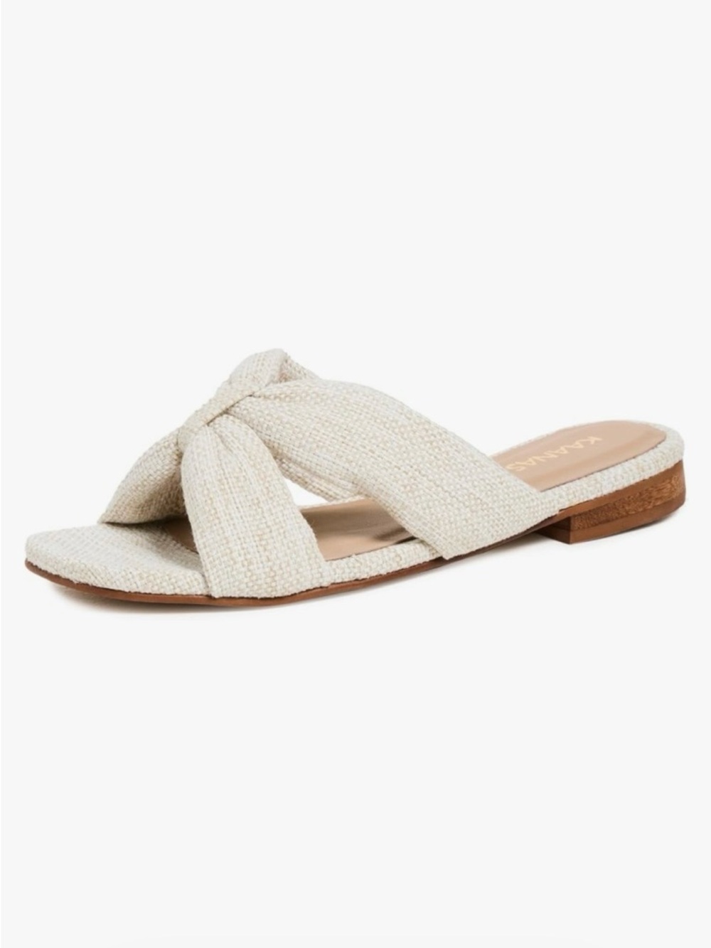 NWOT Kaanas Pacifico CrissCross Slide Sandal in Natural Beige